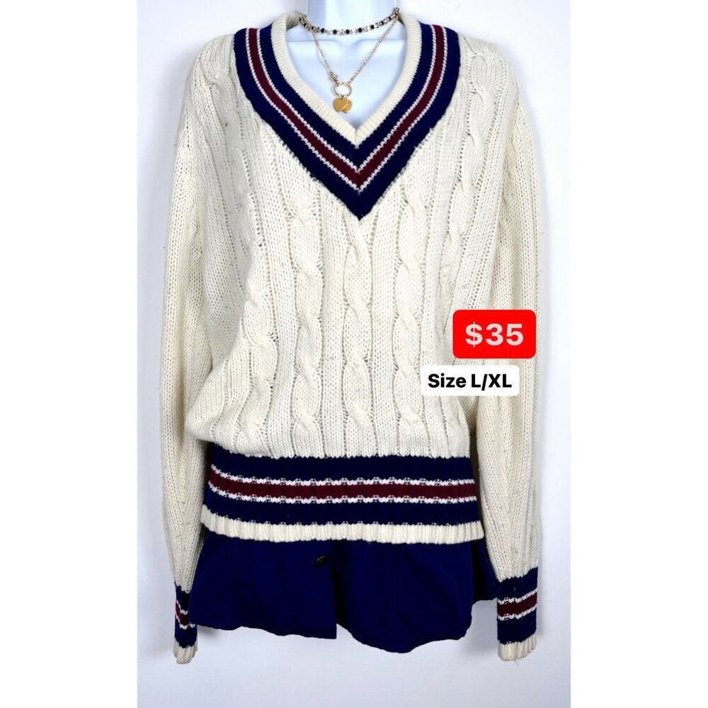 Cable Knit Sweater Vintage Size Large